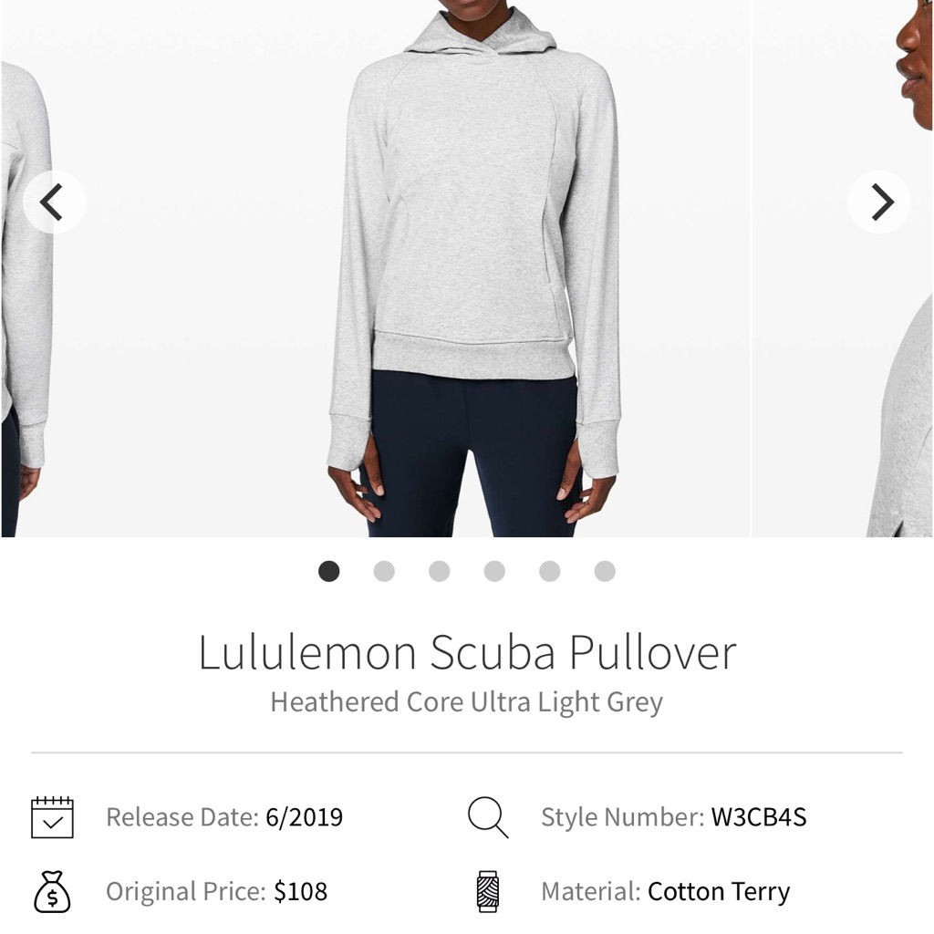 Lululemon Scuba Pullover Heathered Core Ultra Light Grey